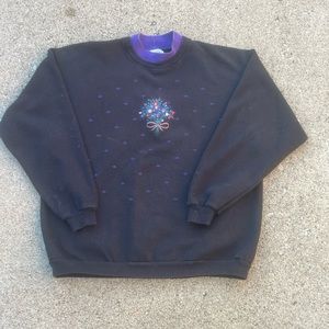 VTG 90s Morning Sun Floral Black / Purple